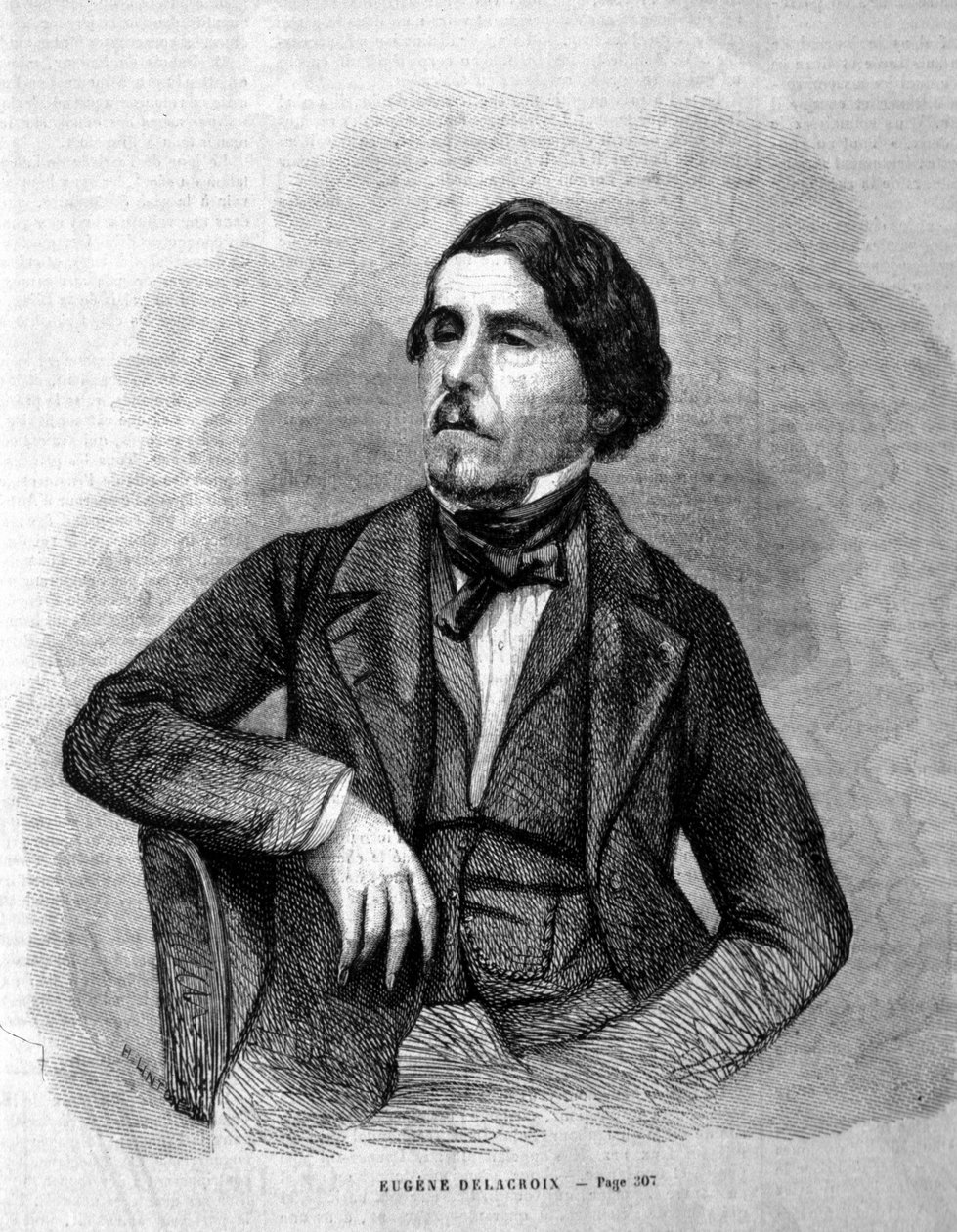 Ressam Eugène Delacroix'in (1798 - 1863) portresi. by Unknown artist