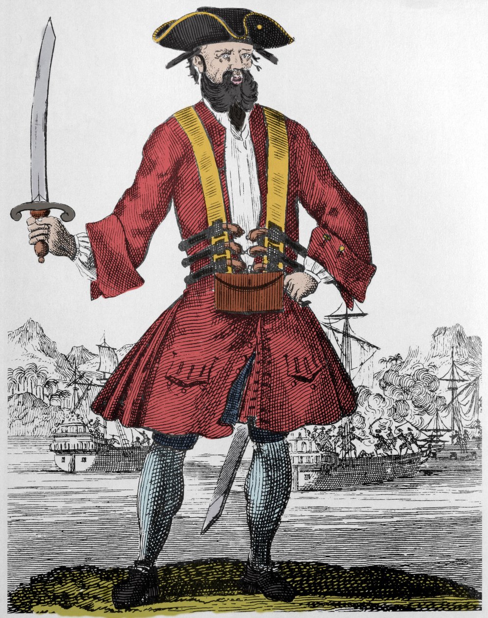 Korsan portresi Edward Teach dit Barbenoire (Karasakal veya Karasakal by Unknown artist