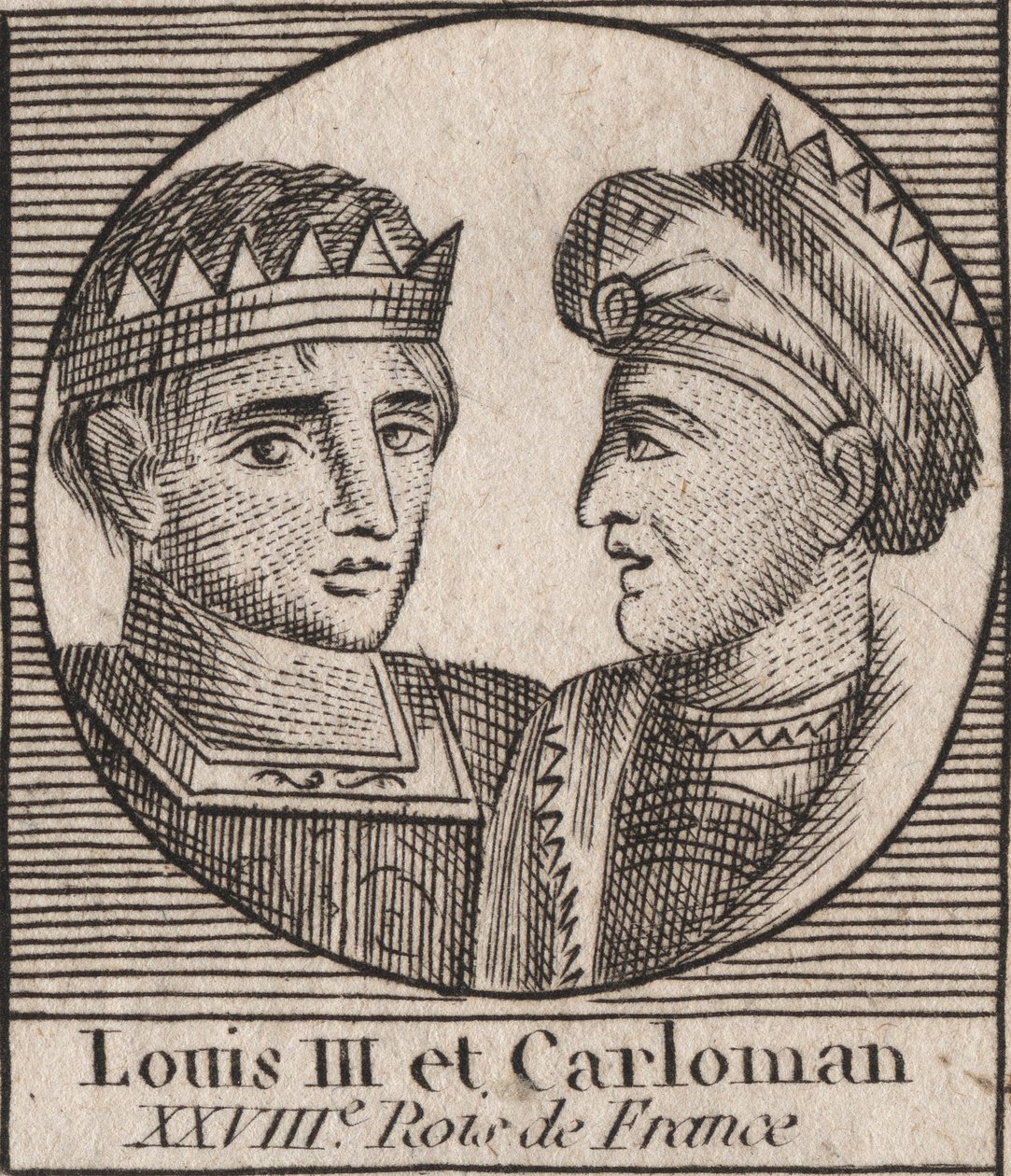 Louis (863/65-882) 879 ve 882 arasında Frank Kralı ve Carloman II (866-884), 879-884 arasında Frank Kralı - Batı Francia Kralı II. Louis ve Batı Kralı II. Carloman