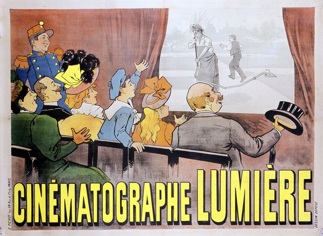 Işık kardeşlerin görüntü yönetmeni için afiş, 19. yüzyılın sonlarında “Sulanan fıskiye” filmi için by Unknown artist