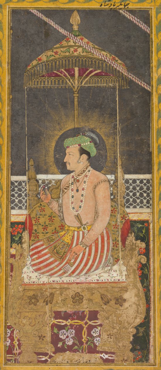 Bir gölgelik altında İmparator Jahangir