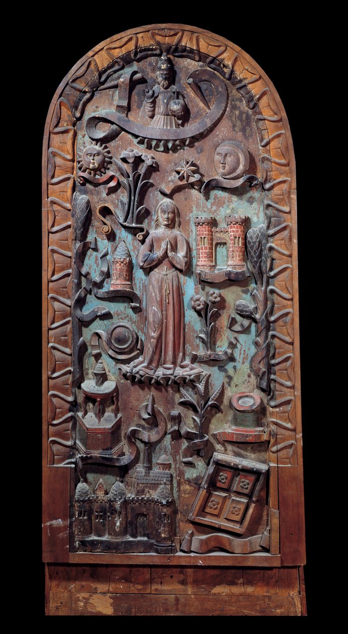 Bakire Oyma ahşap panele övgü. 16. yüzyıl Chartres, Musee des Beaux Arts by Unknown artist