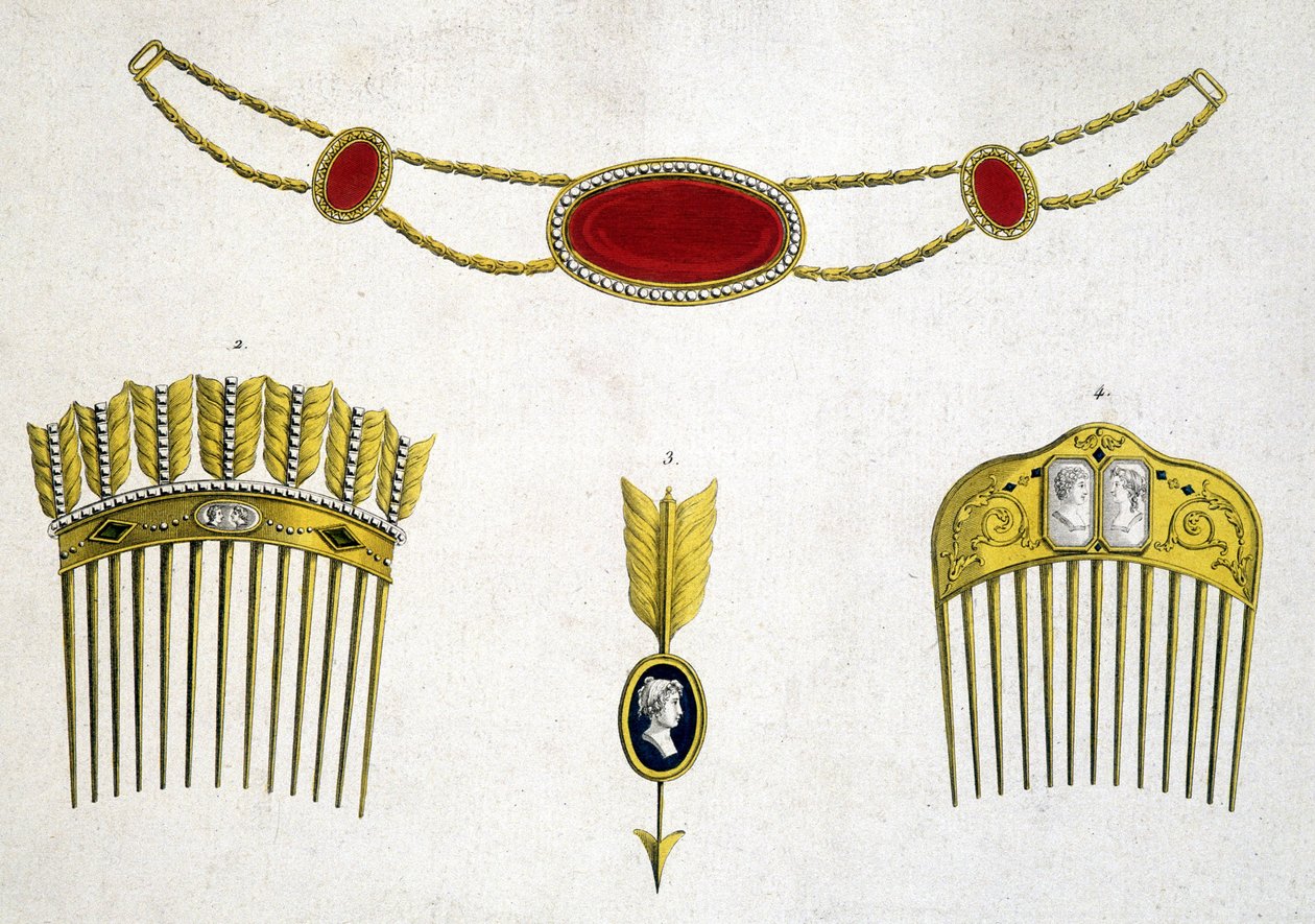 Değerli taraklar ve iğneler, yaklaşık 1810 by Unknown artist