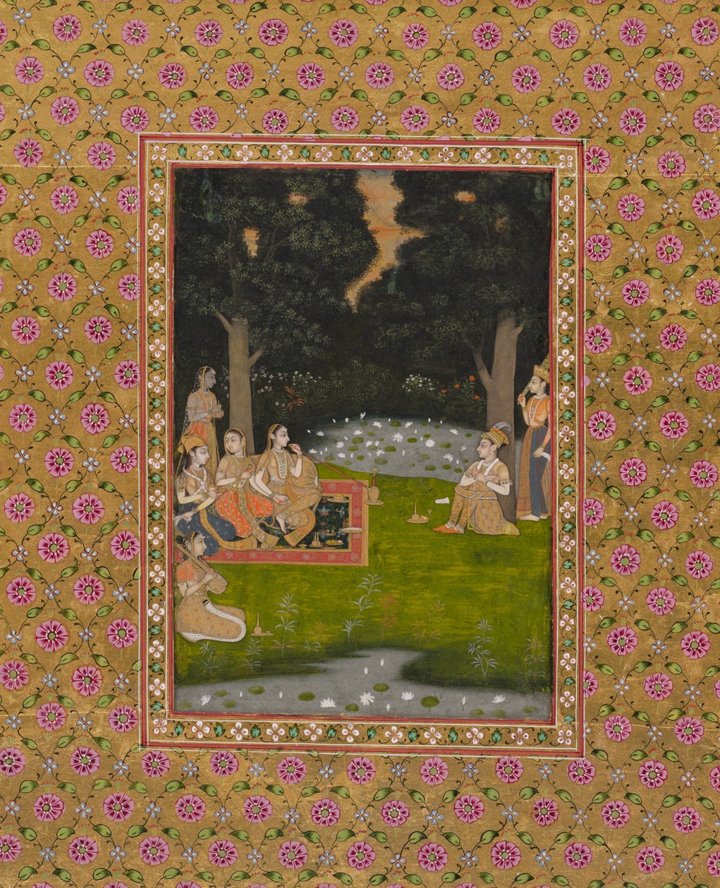 Hanımlar tarafından ziyaret edilen ormandaki soylu münzevi by Unknown artist