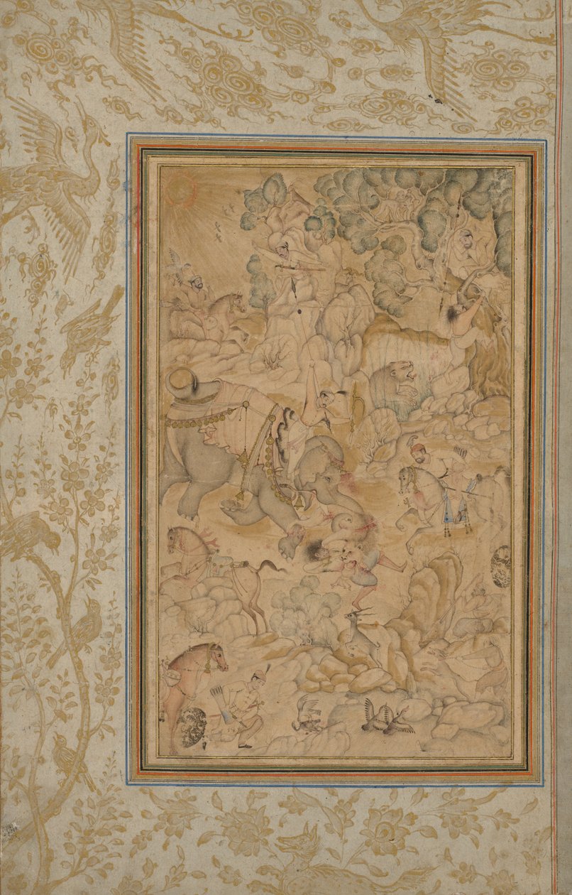 Kayalık bir arazide avlanan prensler by Unknown artist