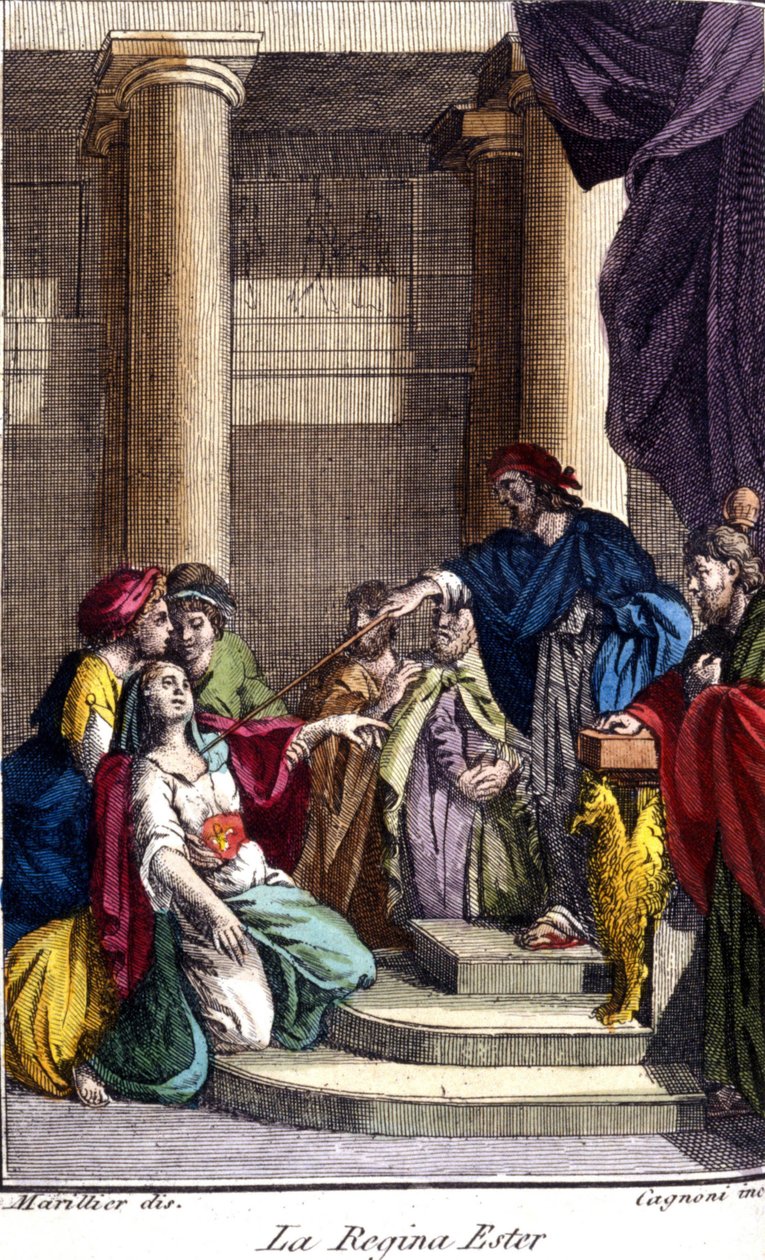 Kraliçe Ester. 18. yüzyıl gravürü. by Unknown artist