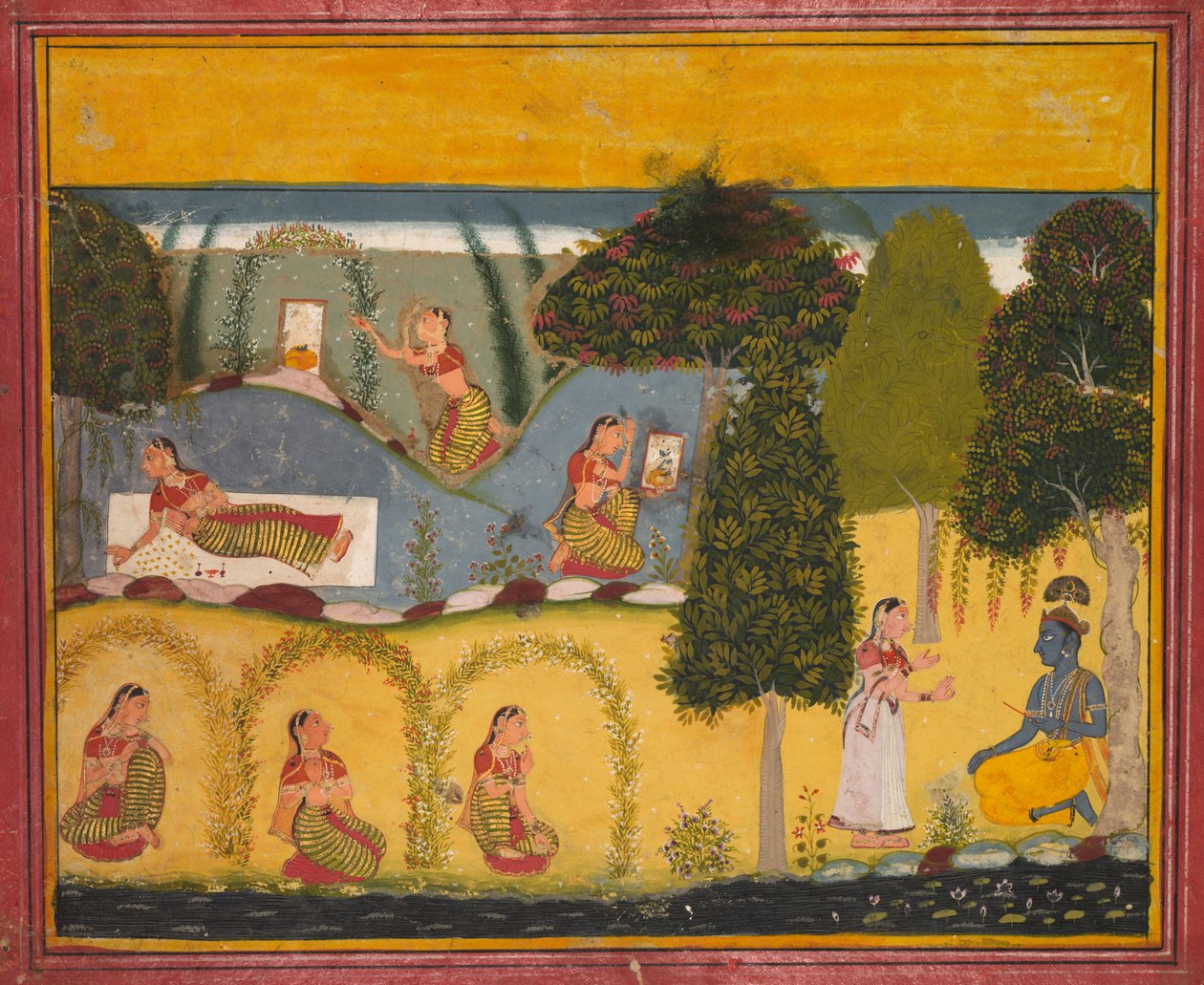 Radha, Jayadeva'dan Gita Govinda olan Krishna ile Uzlaşmayı Bekliyor by Unknown artist