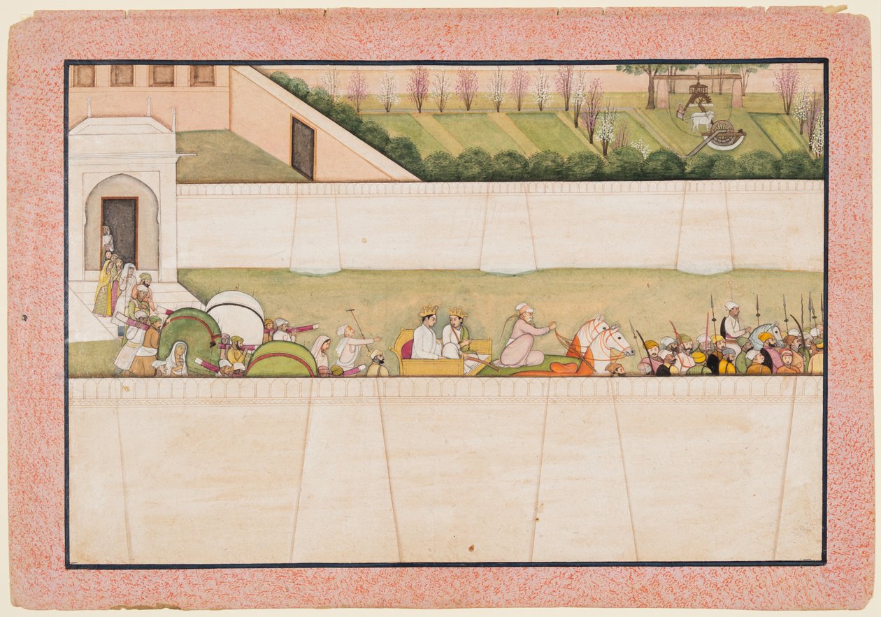 Rama'nın Kardeşleri Bharata ve Shatrughna, babaları Dasharatha'nın ölümünü onlara bildirmek için ormanda Rama ve Lakshmana'yı bulmak için Ayodhya'dan yola çıktılar. by Unknown artist