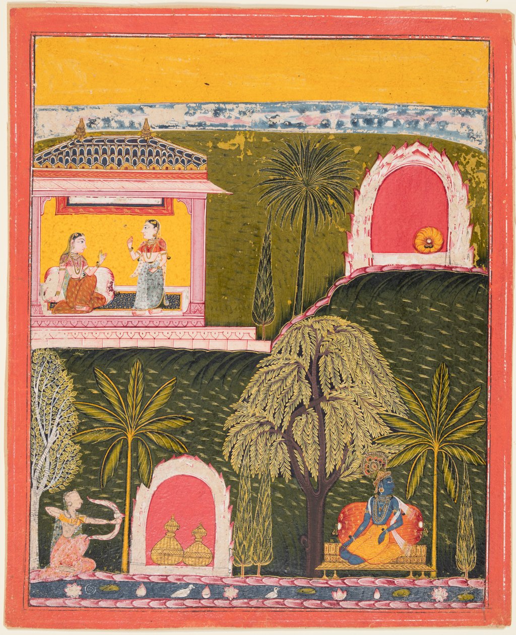Erotik Aşkın Tanrıçası Rati, bir Rasikapriya'dan Krishna'ya Nişan Alır by Unknown artist