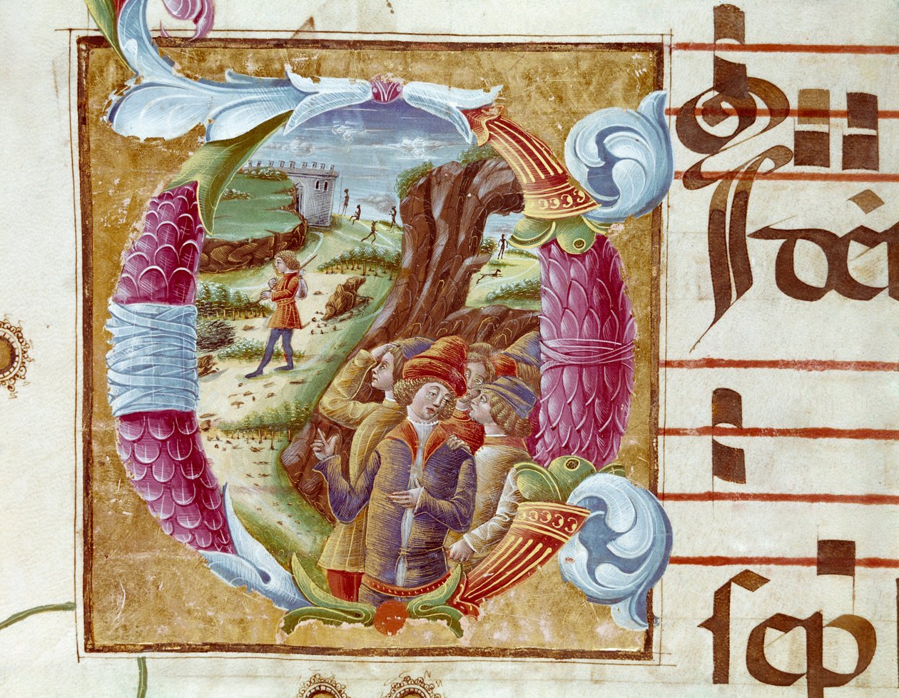 Joseph ve kardeşlerinin temsili 15. yüzyıla ait bir antiphonary