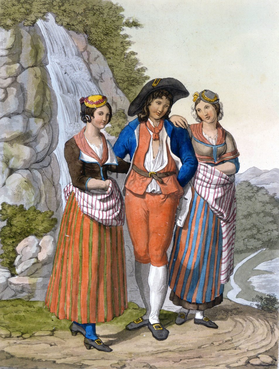 Vaudois'in kıyafetleriyle temsili. 1820 ca. by Unknown artist