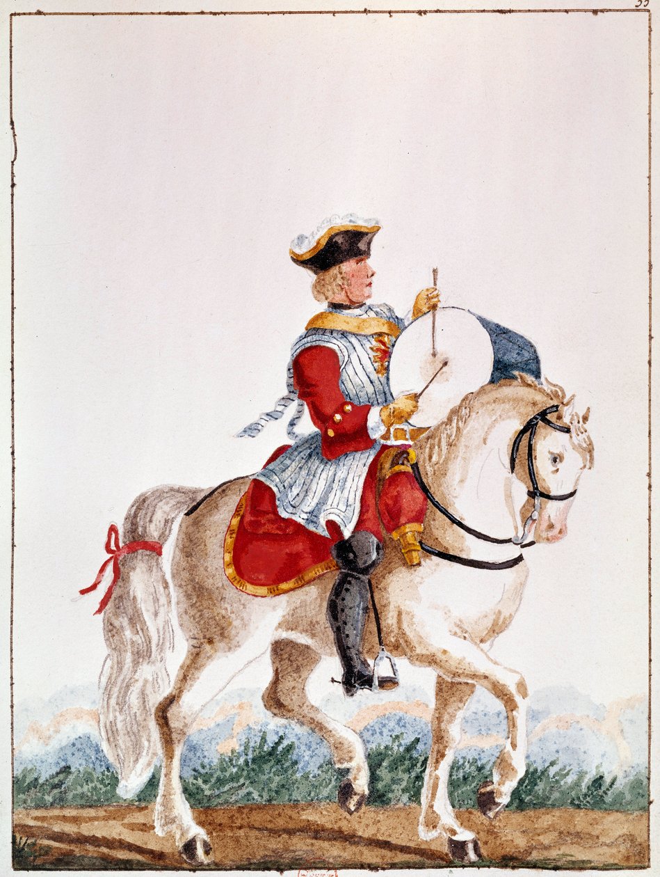 Louis döneminden bir Fransız silahşörünün temsili. 18. yüzyıl Paris guaş, B.N. by Unknown artist