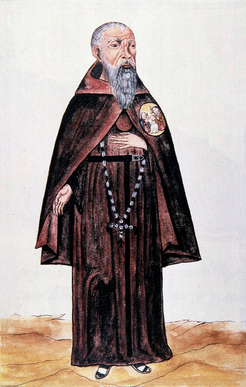 "Trujillo del Peru" veya "Códice Martínez Compañón" dan Fransisken tarikatına mensup bir keşişin temsili, Trujillo piskoposu Baltazar Martinez Compañón y Bujanda tarafından (1782-1785) by Unknown artist
