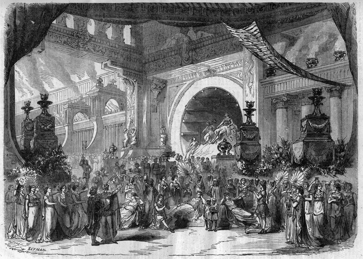Bir operanın temsili: III. perde, Charles Gounod (1818-1893) tarafından “” Faust” un ikinci resmi - “” Le Journal Illustré””de Gravür by Unknown artist