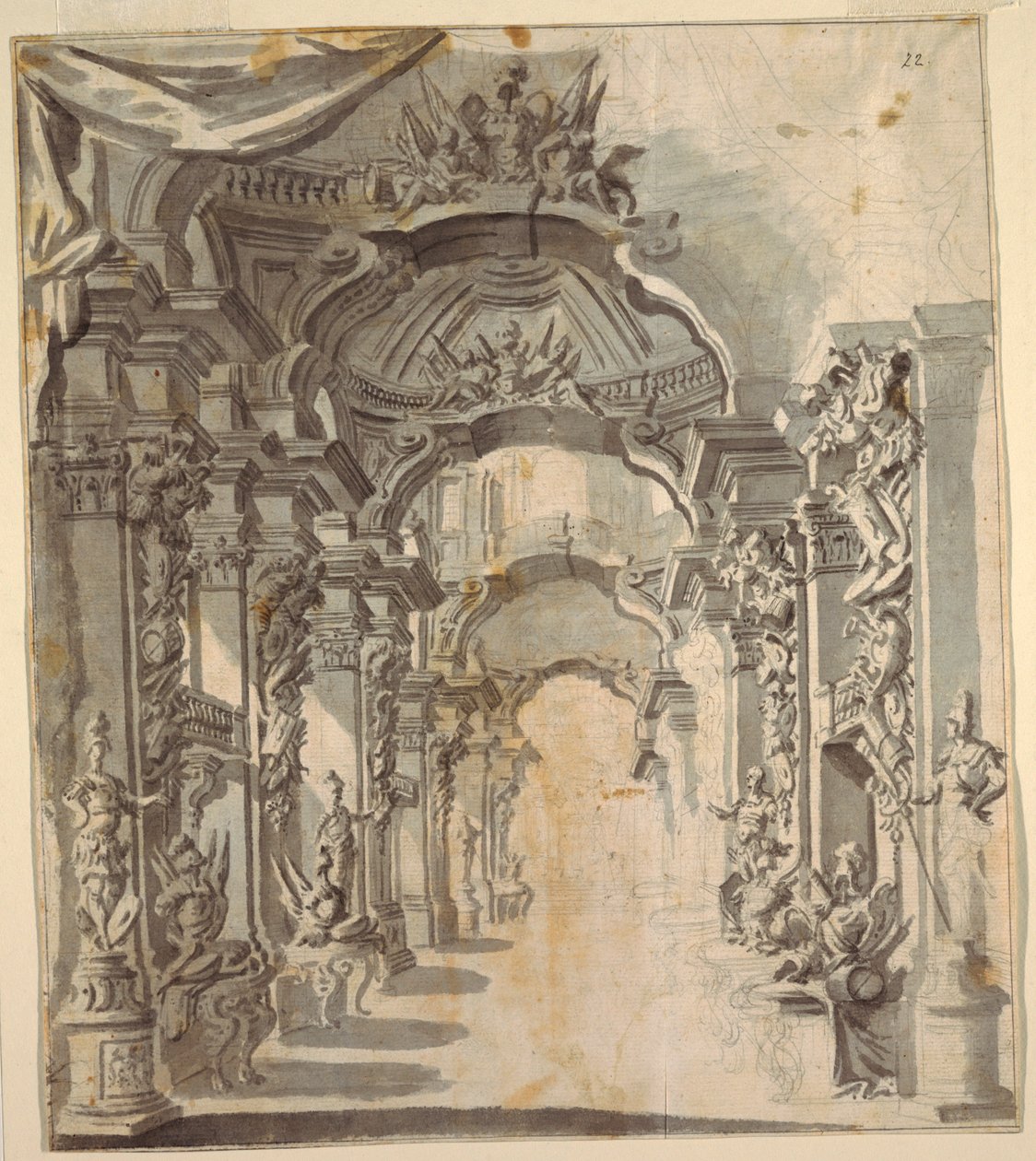Zengin Dekore Edilmiş Galeri (kaidelerde ganimetlerle) by Unknown artist