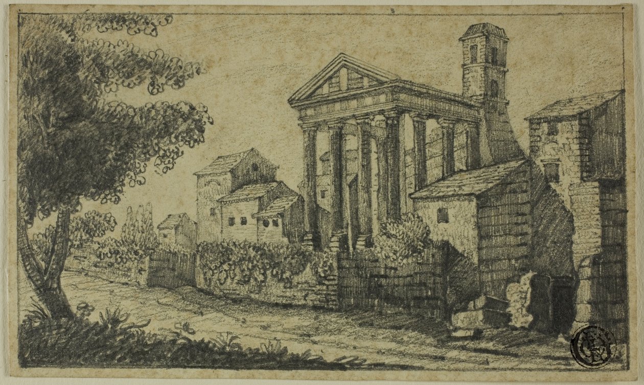 Roma Tapınağı ile Nehir Manzarası by Unknown artist