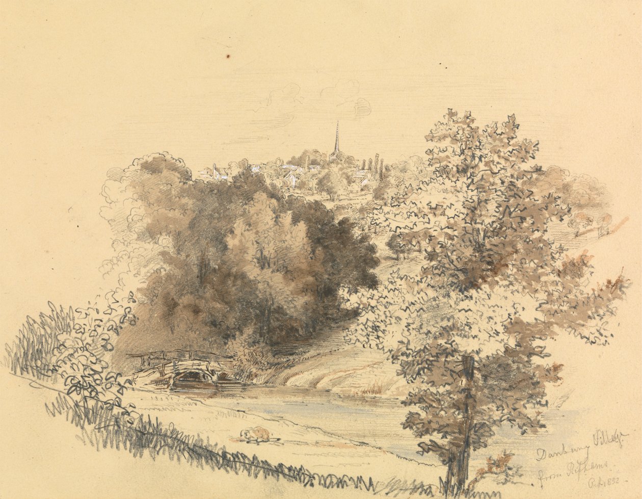 Uzaktaki Kasaba ile Nehir Manzarası by Unknown artist