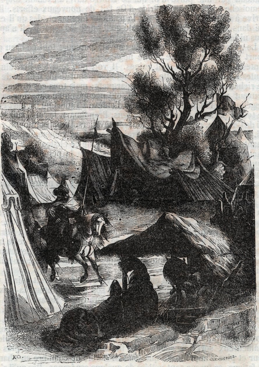 Saracen Kampında Roland - “Öfkeli Roland”dan 1851 gravürü by Unknown artist
