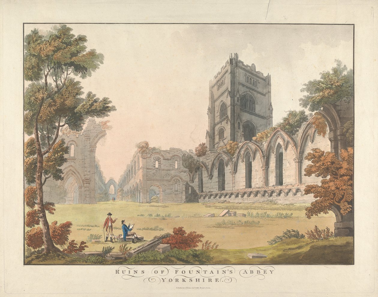 Fountaine's Abbey Harabeleri, Yorkshire by Unknown artist