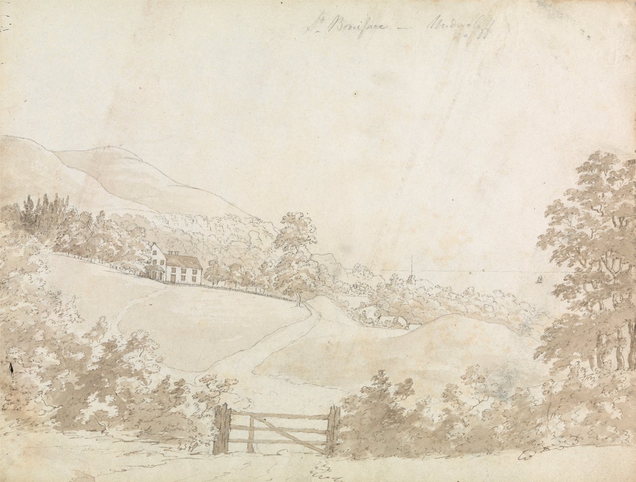 Ev, Wight Adası ile Kırsal Manzara by Unknown artist