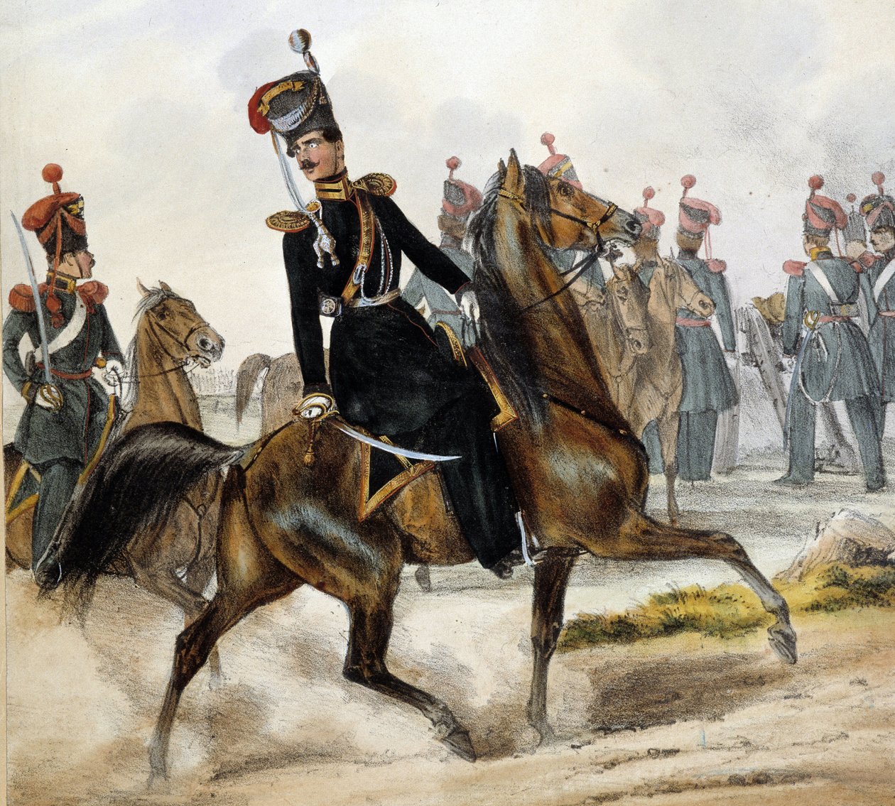 Rus Kazakları - çizim, deb. 19. yüzyıl by Unknown artist