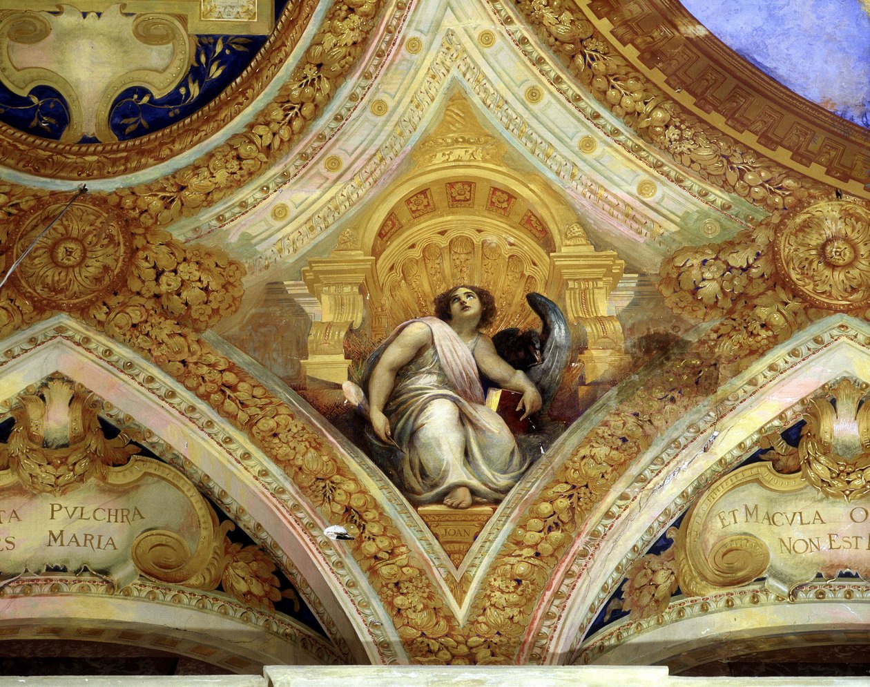 Evangelist Aziz John ve onu simgeleyen kartal. Kusursuz tasarımın şapel tavanı, Menton. by Unknown artist