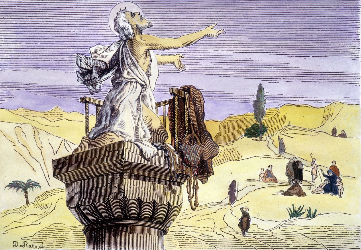 Aziz Simeon bir sütun üzerinde vaaz veren stilist. by Unknown artist