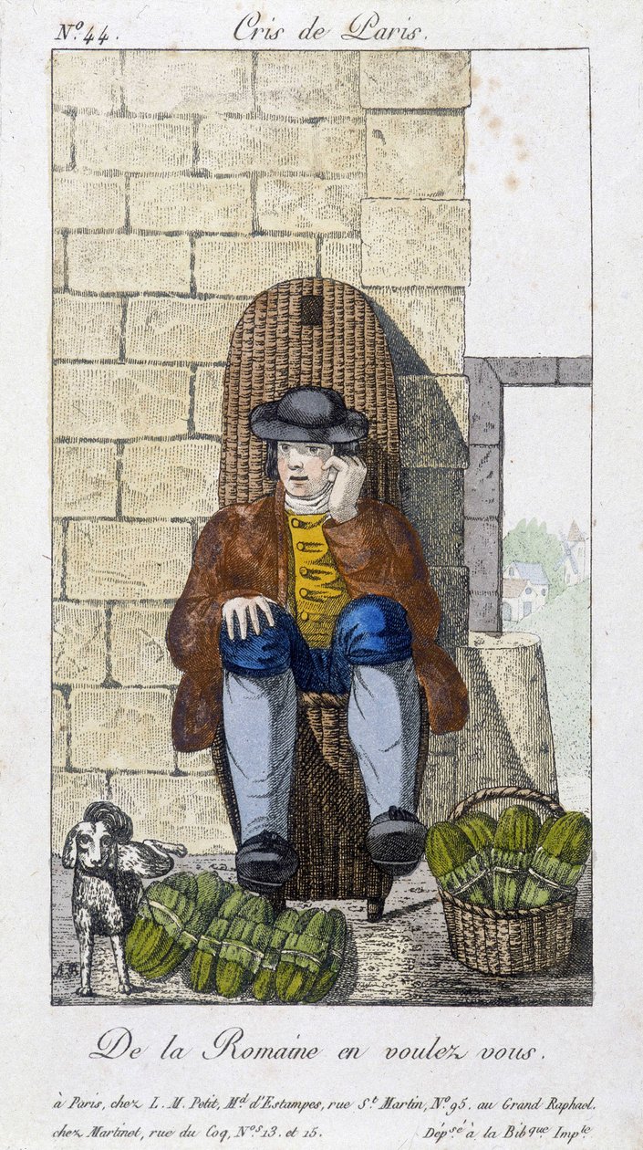 Salata satıcısı - “” Cris de Paris”” deb. 19. yüzyıl by Unknown artist