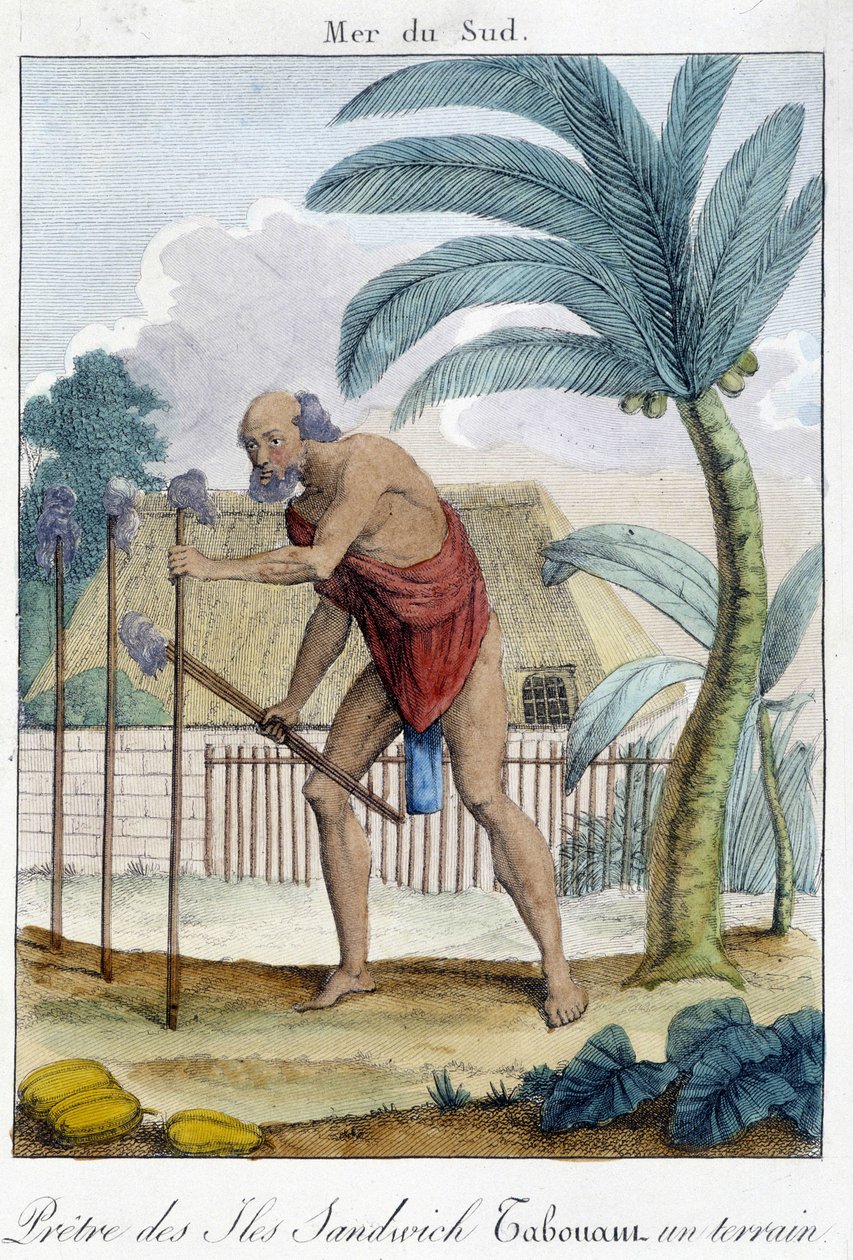 Sandviç Adaları rahibi tarlayı dövüyor by Unknown artist