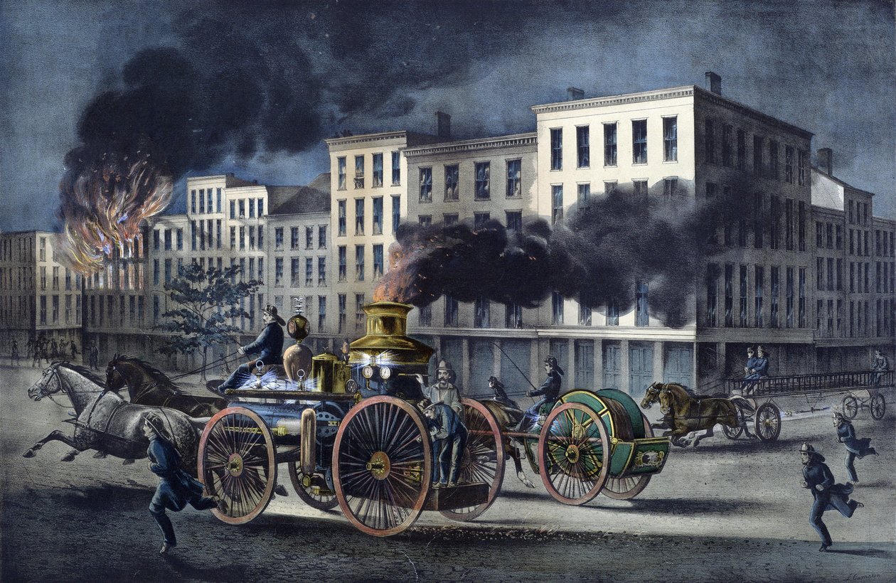 Amerikan itfaiyecilerinin günlük yaşam sahnesi by Unknown artist