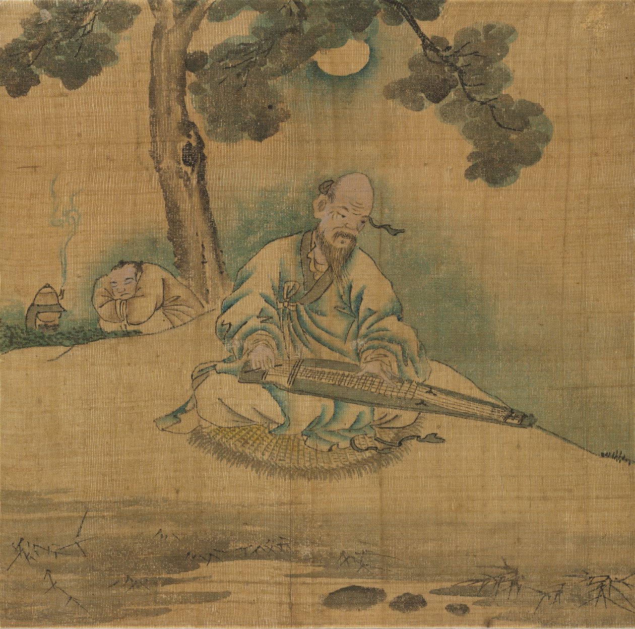 Bir Qin Oynayan Bilgin by Unknown artist
