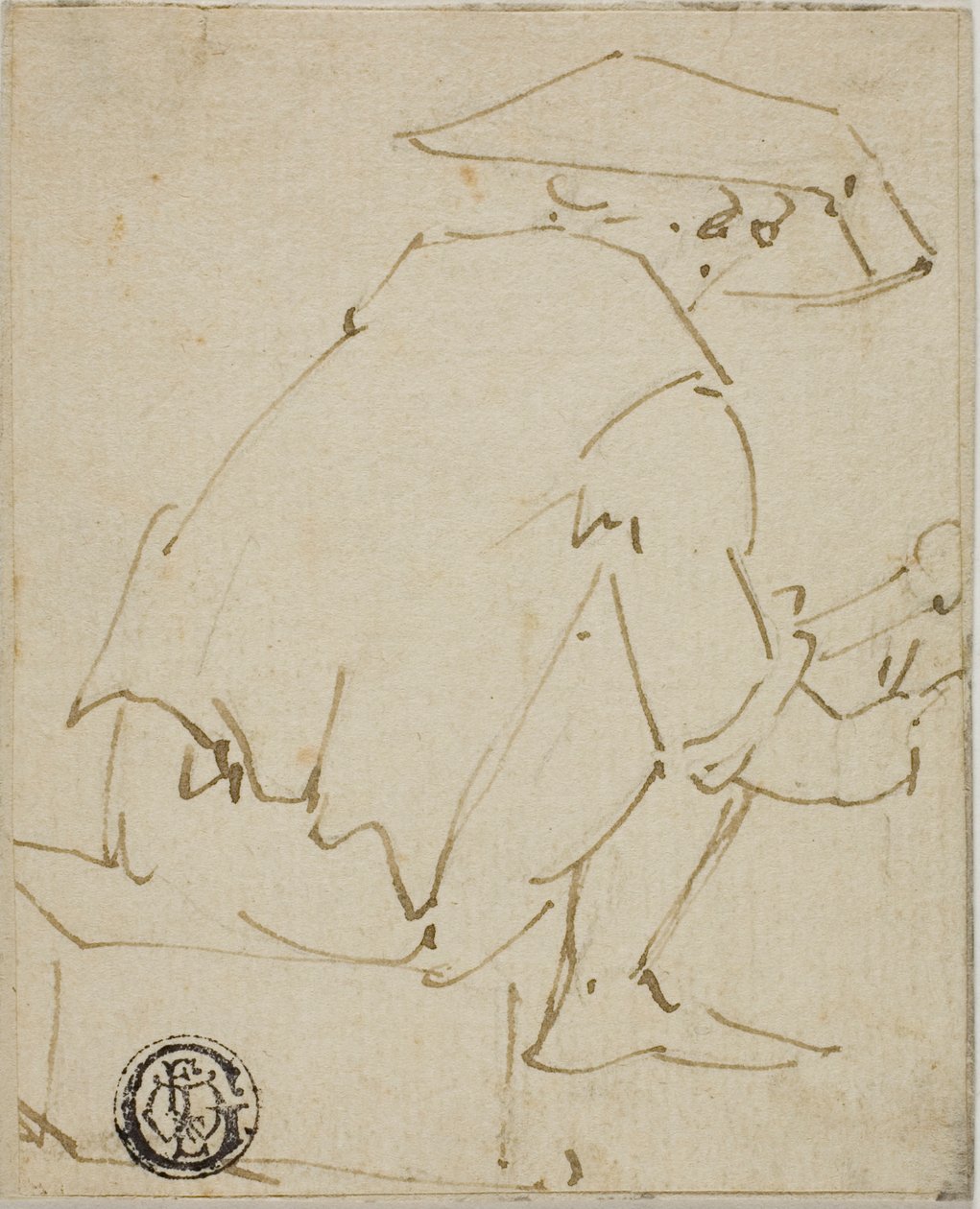 Arkadan Görülen Oturan Adam by Unknown artist