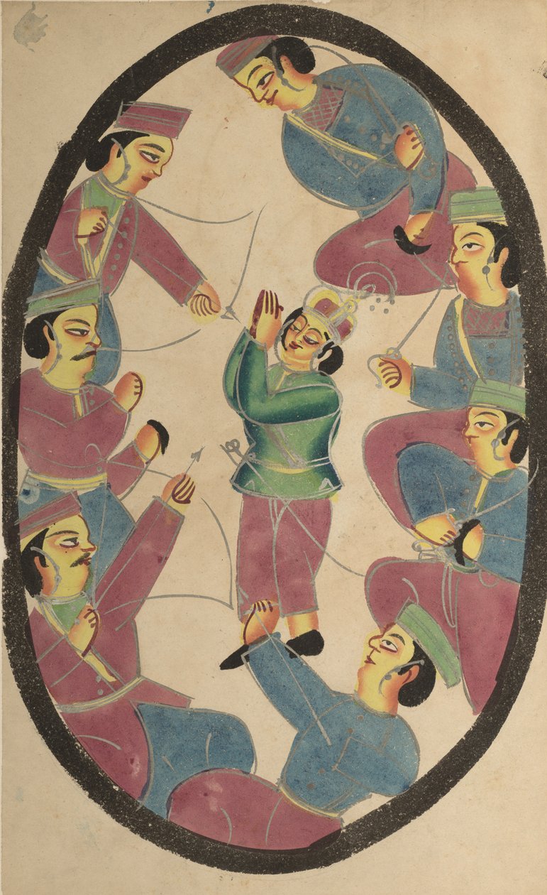 Arjuna'nın Oğlu Abhimanya'yı Öldüren Yedi Kahraman veya Savaşçı by Unknown artist