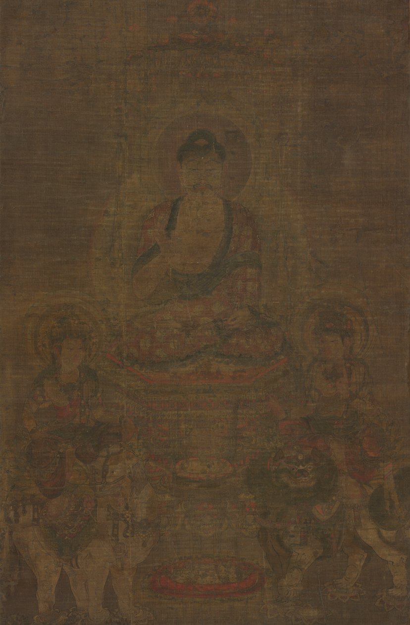 Shakyamuni Üçlüsü: Manjushri ve Samantabhadra'nın Katıldığı Buda by Unknown artist