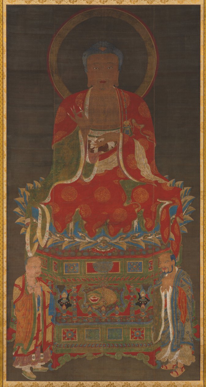 Shakyamuni Üçlüsü: Manjushri ve Samantabhadra'nın Katıldığı Buda by Unknown artist