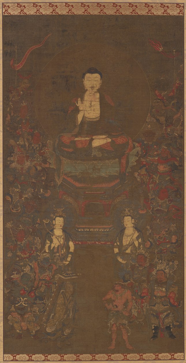 On Altı İyilik Tanrısı ile Shakyamuni by Unknown artist