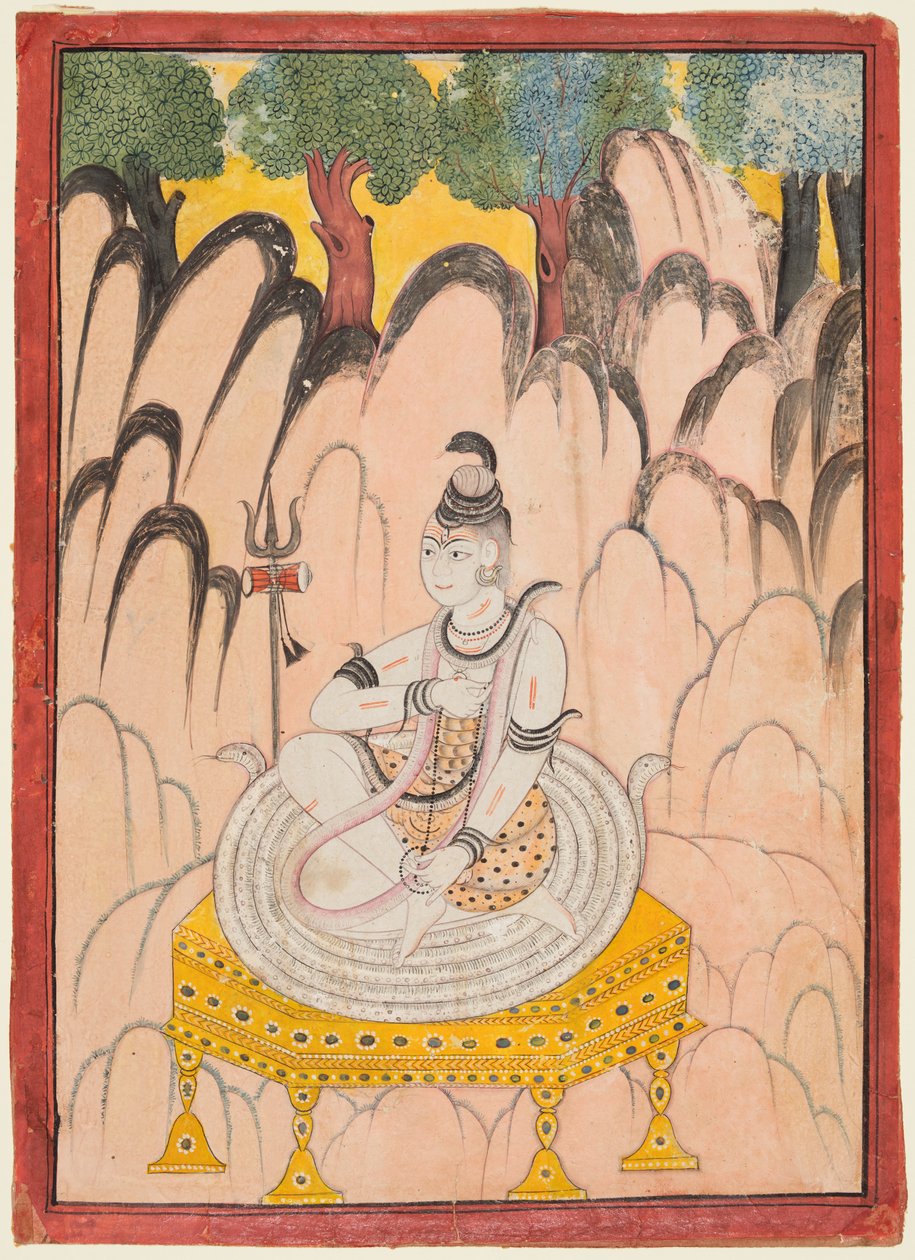Bir Manzarada Tahta Oturan Shiva by Unknown artist