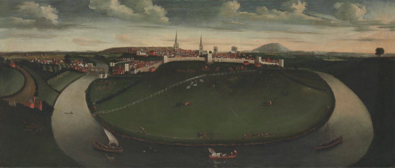 Shrewsbury ve Severn Nehri by Unknown artist