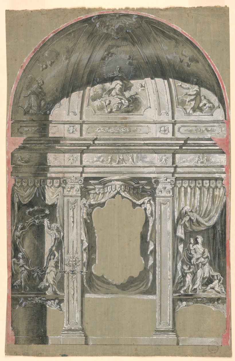 Hayır, Bakire ve Azizler Figürleri ile Yan Şapel by Unknown artist