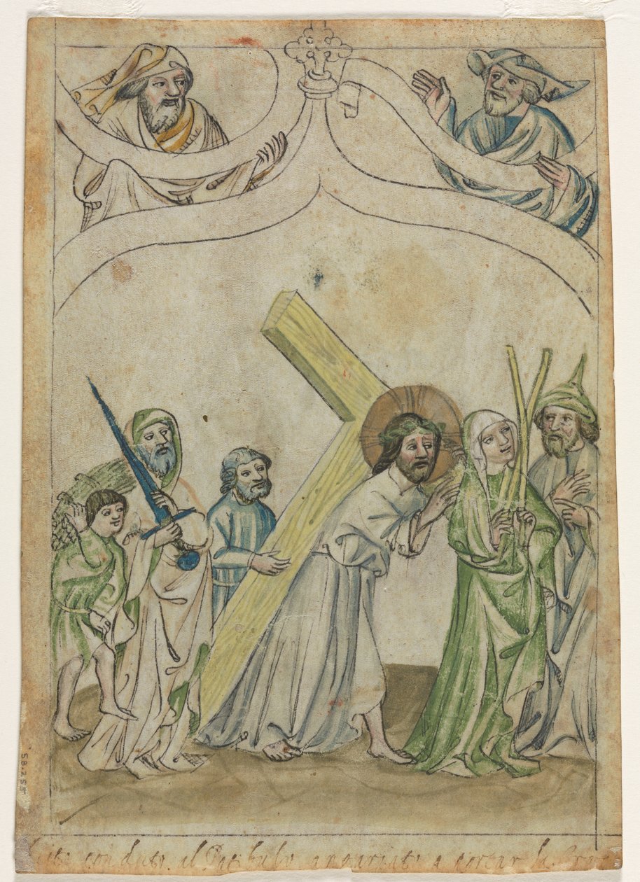Bir "Biblia Pauperum"dan Tek Yaprak: Haçı Taşıyan İsa (verso) by Unknown artist