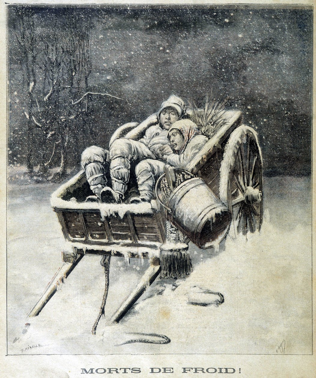Fougères civarındaki Küçük Baca Bacası Dondan Öldü - “” Le Petit Journal”da by Unknown artist
