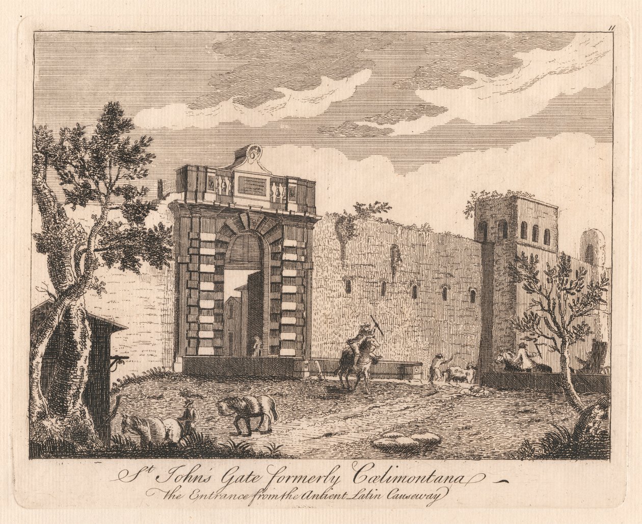 St. John's Gate eski adıyla Caelmontana, Antient latin Geçidi'nden Giriş by Unknown artist