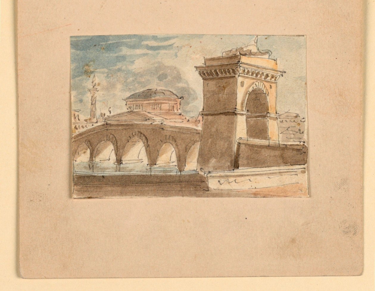 Sahne Tasarımı, Su Üzerindeki Köprü by Unknown artist