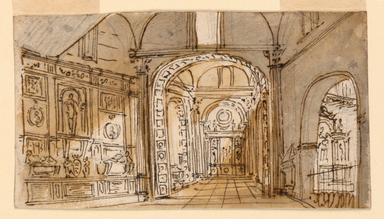 Sahne Tasarımı, Kilise İçi by Unknown artist