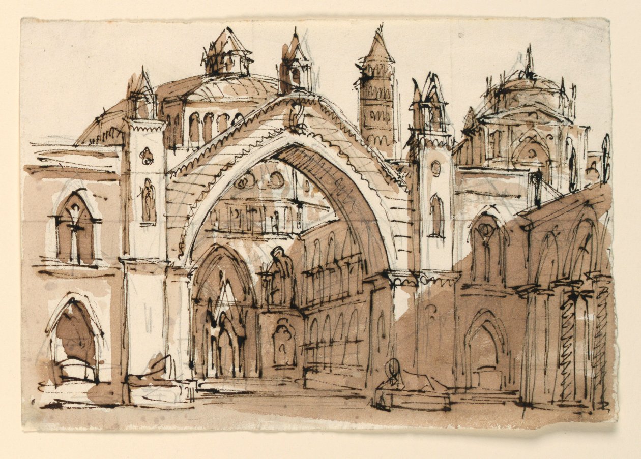 Sahne Tasarımı, Gotik Kilise Dışı by Unknown artist