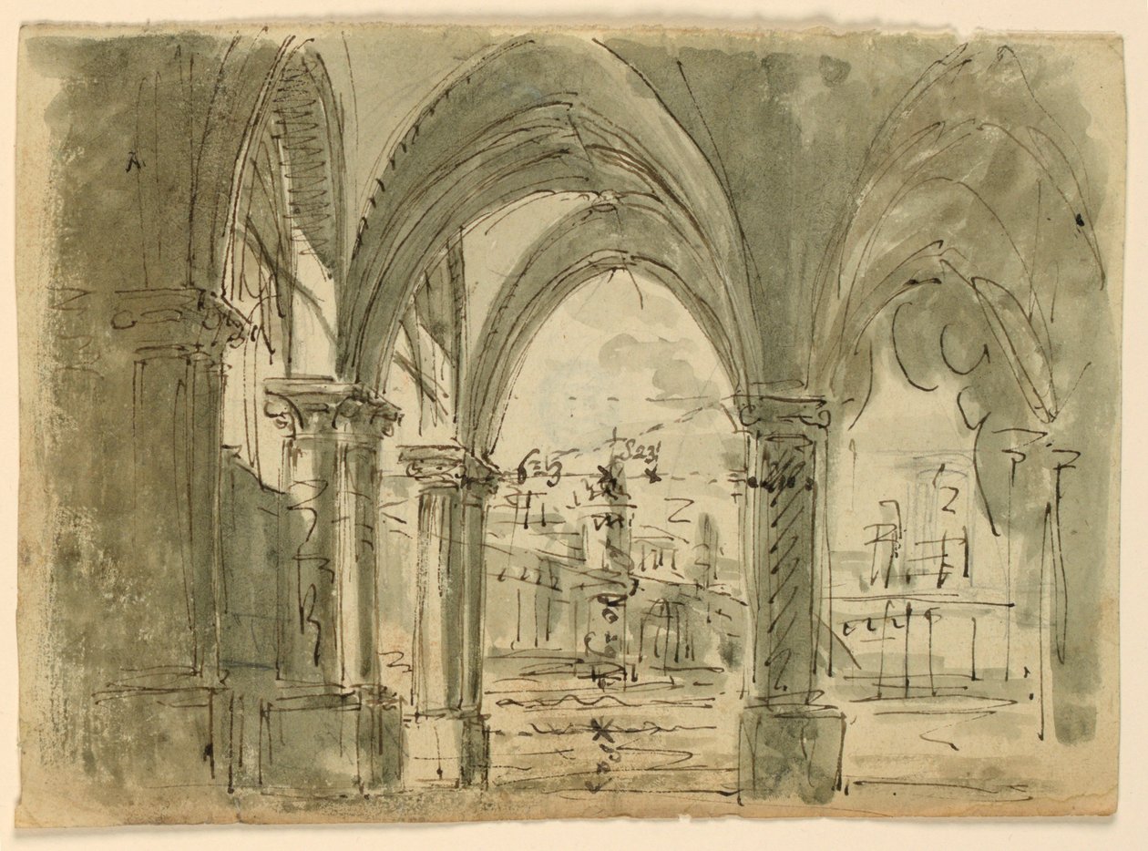 Sahne Tasarımı, Yapılı Portiko by Unknown artist
