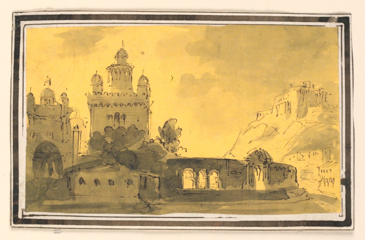 Sahne Tasarımı, Peyzajda Kasaba by Unknown artist