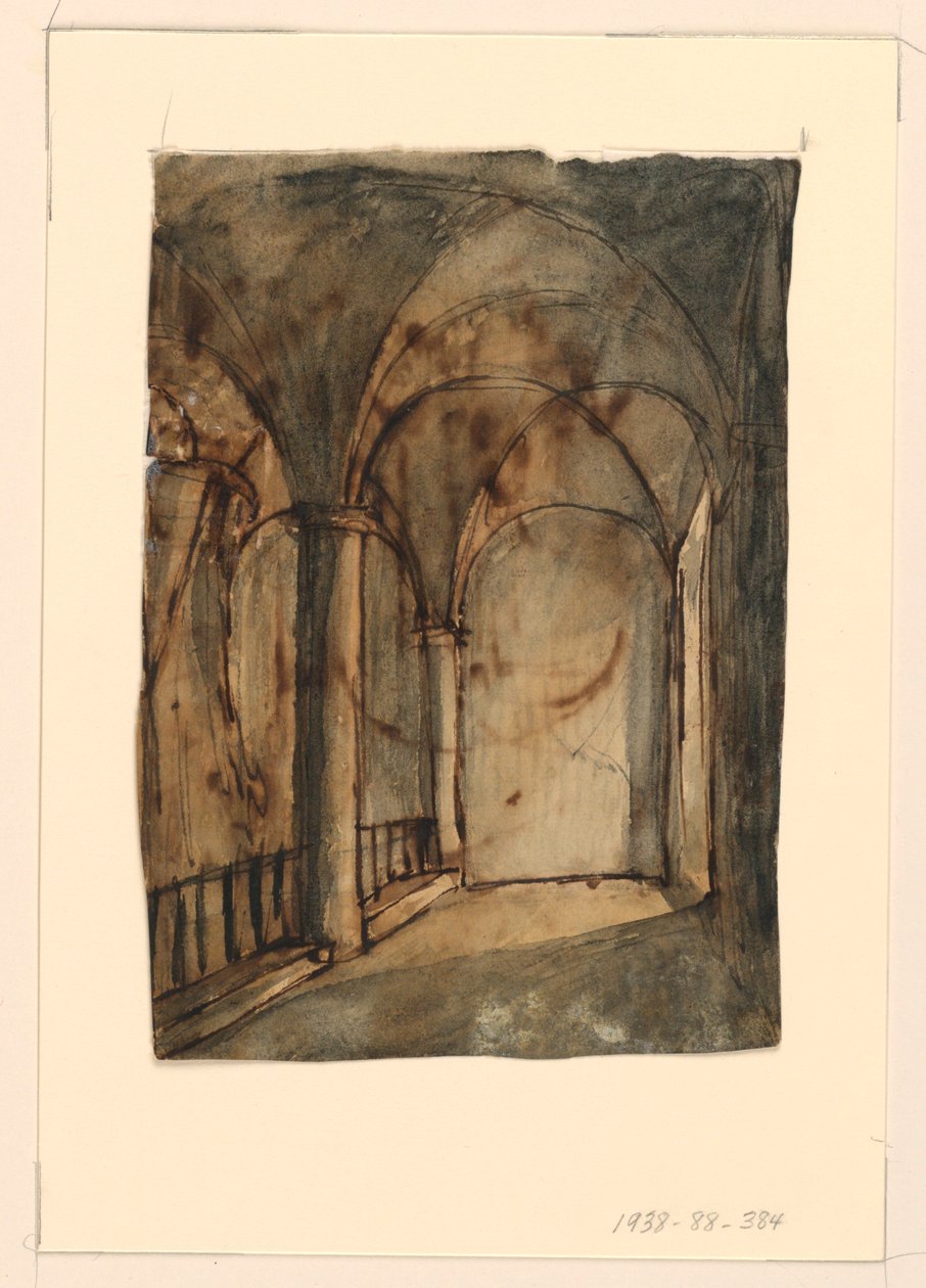 Sahne Tasarımı, Tonozlu Kilise İçi by Unknown artist
