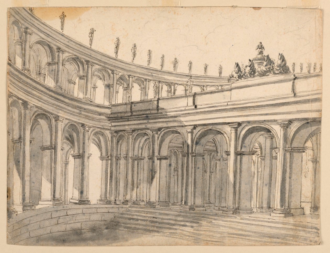 Bir Atriyumun Sahne Tasarımı by Unknown artist