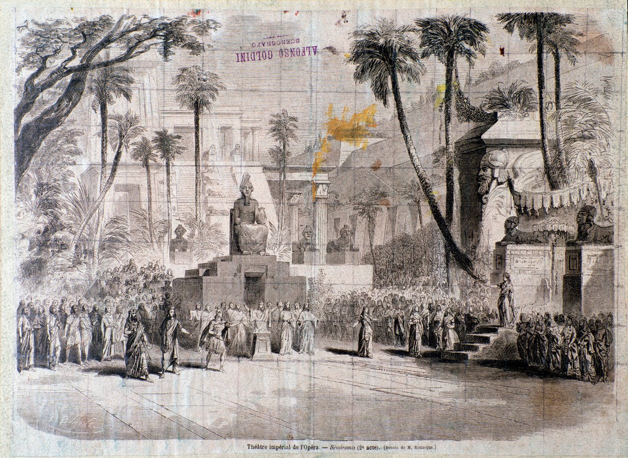Gioacchino Rossini'nin operası Semiramide'nin ikinci perdesi için sahne seti by Unknown artist